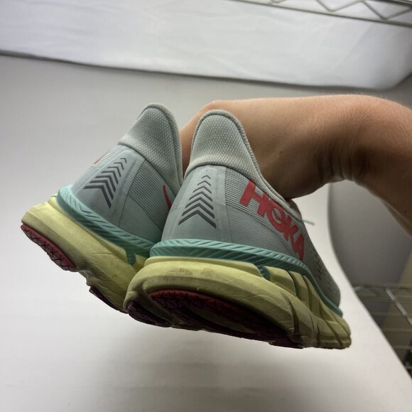 Hoka One One Women's Clifton 7 1110509 Light Green Yellow Sneaker Shoes Size 7.5 - Picture 9 of 11